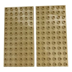 Lot of 2 Tan Lego Duplo 6x12 Plates